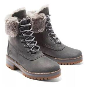 TIMBERLAND WOMEN'S COURMAYEUR VALLEY LINED BOOT WATERPROOF SUEDE GREY 7 BOX
